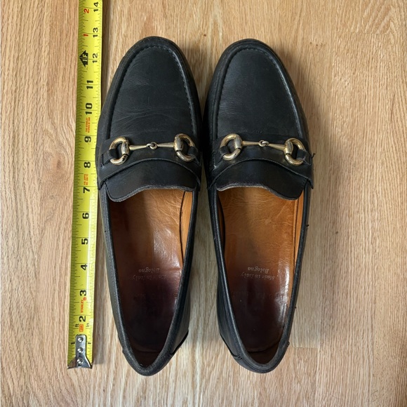 Vintage Bruno Magli Black Loafers with Gold Detail
